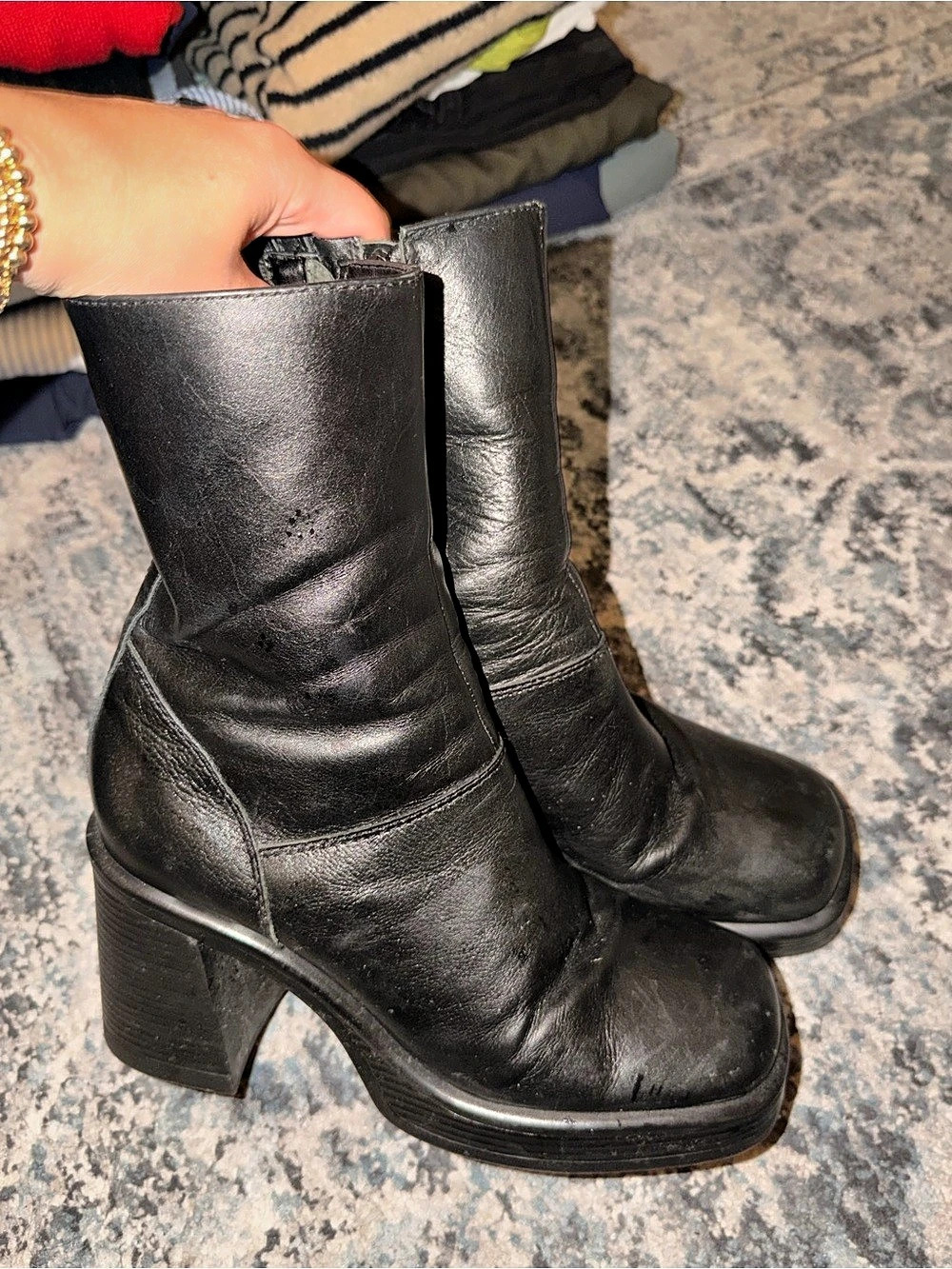 Steve Madden Black Heeled Boots